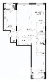 3-к квартира, вторичка, 91м2, 9/9 этаж