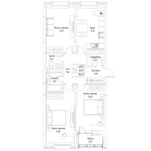 3-к квартира, вторичка, 84м2, 4/9 этаж