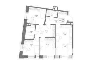 4-к квартира, строящийся дом, 83м2, 2/4 этаж