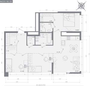 3-к квартира, строящийся дом, 92м2, 3/23 этаж