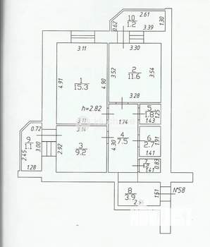 2-к квартира, вторичка, 53м2, 10/10 этаж