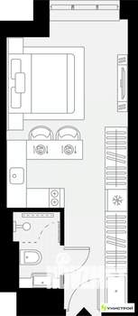 1-к квартира, вторичка, 22м2, 2/27 этаж