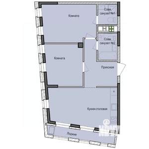 2-к квартира, строящийся дом, 62м2, 4/23 этаж