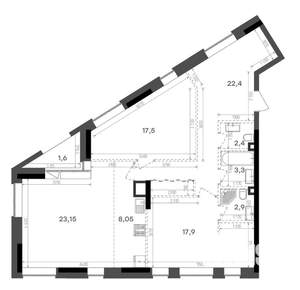 2-к квартира, вторичка, 99м2, 4/18 этаж