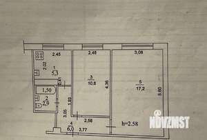 2-к квартира, вторичка, 42м2, 1/5 этаж