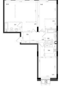 3-к квартира, вторичка, 98м2, 4/6 этаж