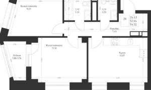2-к квартира, вторичка, 55м2, 5/23 этаж