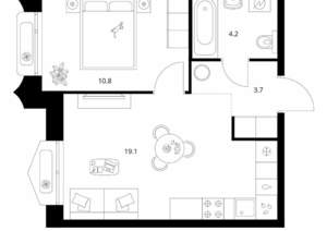 1-к квартира, вторичка, 38м2, 22/26 этаж