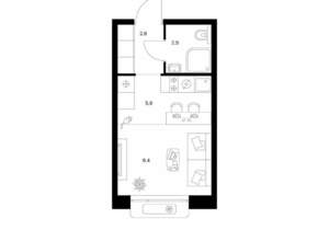 Студия квартира, вторичка, 20м2, 9/26 этаж