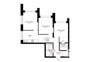 3-к квартира, вторичка, 60м2, 20/25 этаж