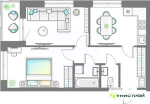 2-к квартира, вторичка, 52м2, 4/10 этаж