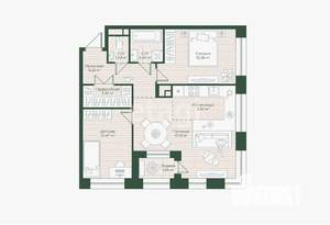 3-к квартира, сданный дом, 62м2, 13/20 этаж