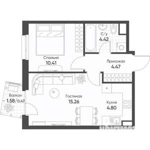 2-к квартира, вторичка, 40м2, 3/17 этаж