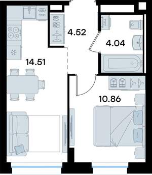 1-к квартира, вторичка, 34м2, 1/11 этаж