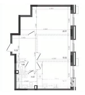 2-к квартира, вторичка, 66м2, 22/22 этаж