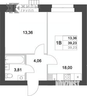 1-к квартира, вторичка, 39м2, 5/9 этаж