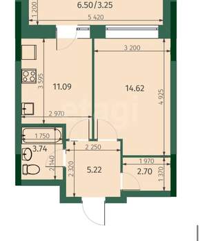 1-к квартира, вторичка, 41м2, 20/16 этаж