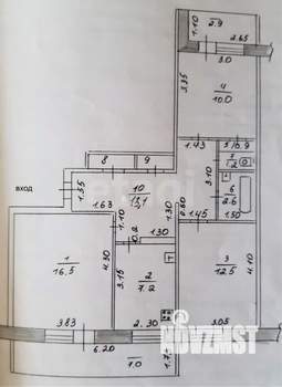 3-к квартира, вторичка, 68м2, 8/9 этаж
