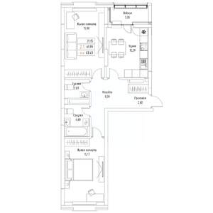 2-к квартира, вторичка, 63м2, 9/9 этаж