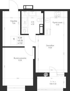 1-к квартира, вторичка, 42м2, 2/23 этаж
