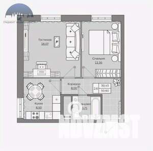 2-к квартира, вторичка, 51м2, 7/25 этаж