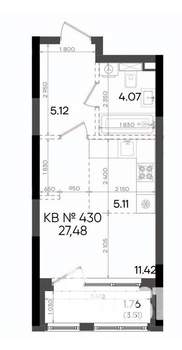 1-к квартира, вторичка, 27м2, 13/23 этаж
