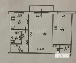 2-к квартира, вторичка, 46м2, 3/5 этаж
