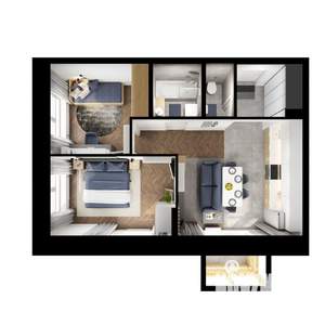 2-к квартира, вторичка, 53м2, 16/17 этаж