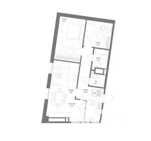 3-к квартира, строящийся дом, 75м2, 4/4 этаж