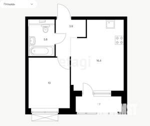1-к квартира, вторичка, 36м2, 5/15 этаж