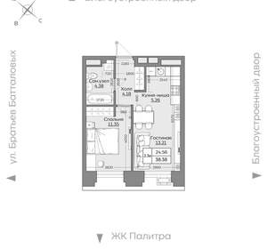 2-к квартира, вторичка, 38м2, 23/24 этаж