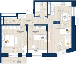 2-к квартира, вторичка, 83м2, 2/9 этаж