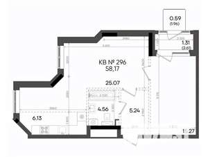 2-к квартира, вторичка, 58м2, 22/23 этаж