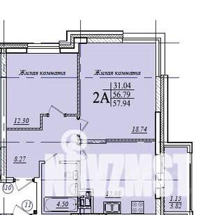 2-к квартира, сданный дом, 58м2, 7/19 этаж