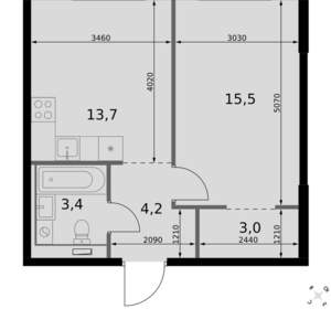 1-к квартира, вторичка, 40м2, 13/20 этаж