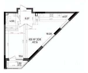 2-к квартира, вторичка, 49м2, 2/23 этаж