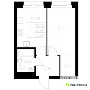 1-к квартира, вторичка, 37м2, 2/8 этаж