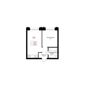 1-к квартира, вторичка, 40м2, 17/25 этаж