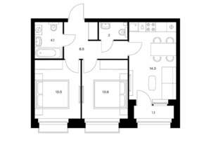 2-к квартира, вторичка, 50м2, 5/14 этаж