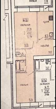2-к квартира, вторичка, 50м2, 2/10 этаж