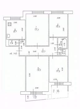 4-к квартира, вторичка, 83м2, 1/9 этаж
