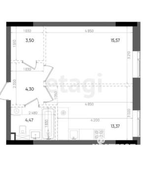 2-к квартира, вторичка, 41м2, 8/17 этаж
