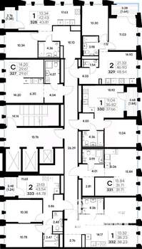 1-к квартира, строящийся дом, 38м2, 12/20 этаж