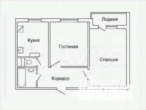 2-к квартира, вторичка, 50м2, 6/9 этаж