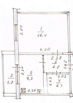 1-к квартира, вторичка, 31м2, 1/9 этаж