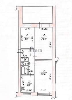 3-к квартира, вторичка, 60м2, 6/9 этаж