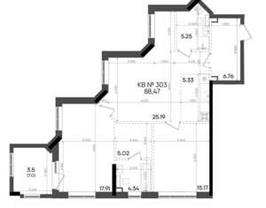 2-к квартира, вторичка, 88м2, 23/23 этаж