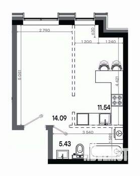 Студия квартира, вторичка, 31м2, 8/16 этаж