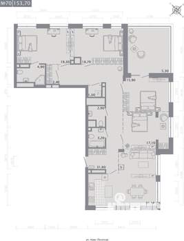4-к квартира, вторичка, 154м2, 8/8 этаж