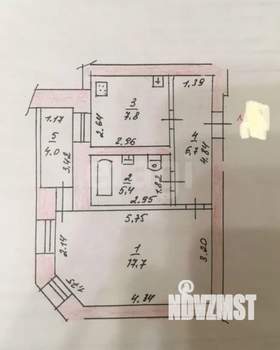 1-к квартира, вторичка, 42м2, 3/5 этаж